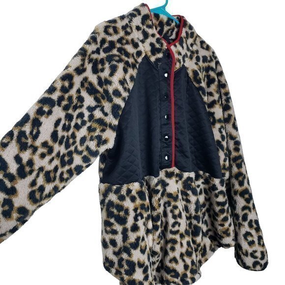 Maurices Size 2X Cheetah Print Snap Button Front/Side Pockets Pullover Jacket - Picture 2 of 6